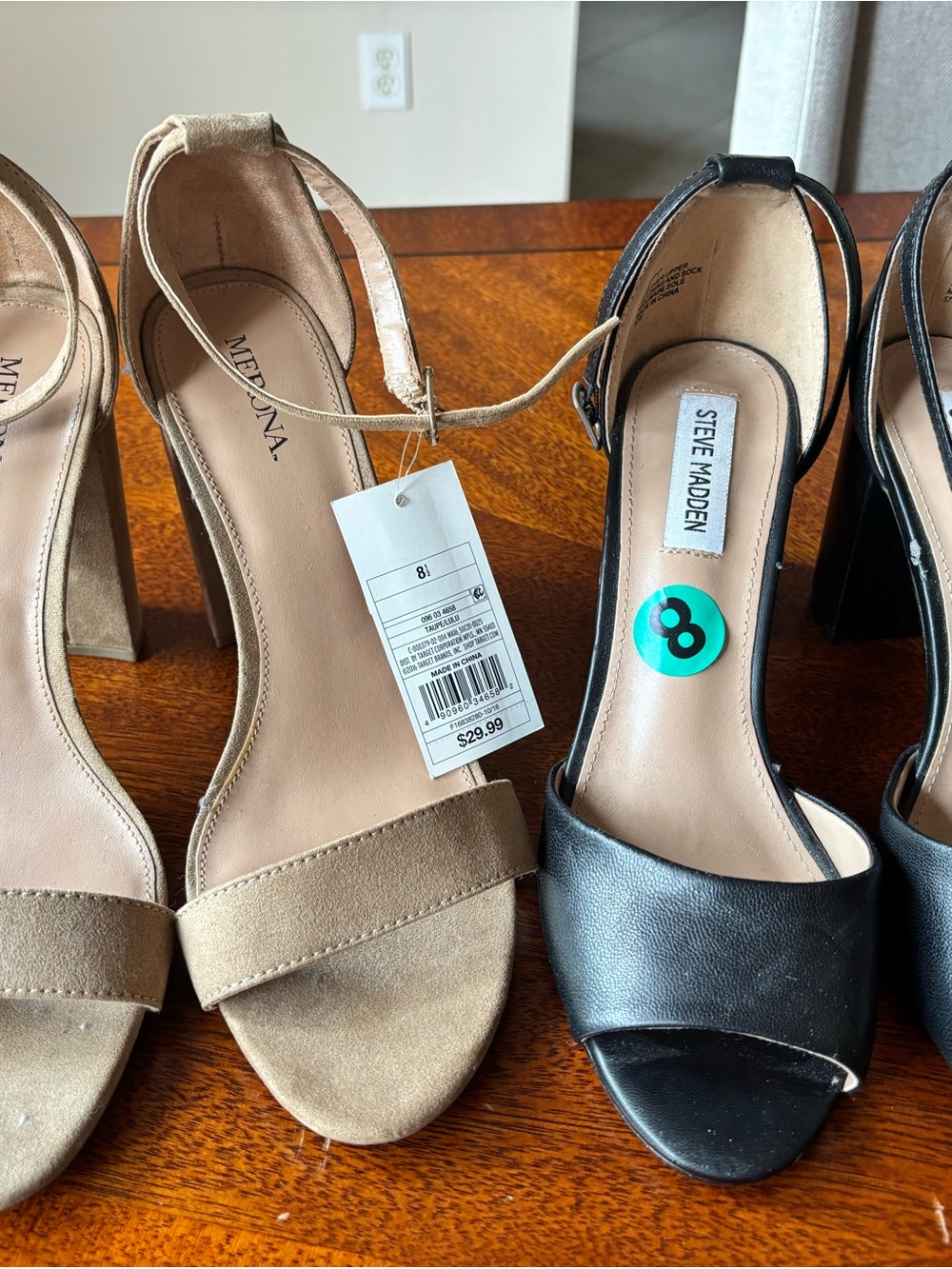 1 Steve Madden Black and 1 Merona Beige Heels